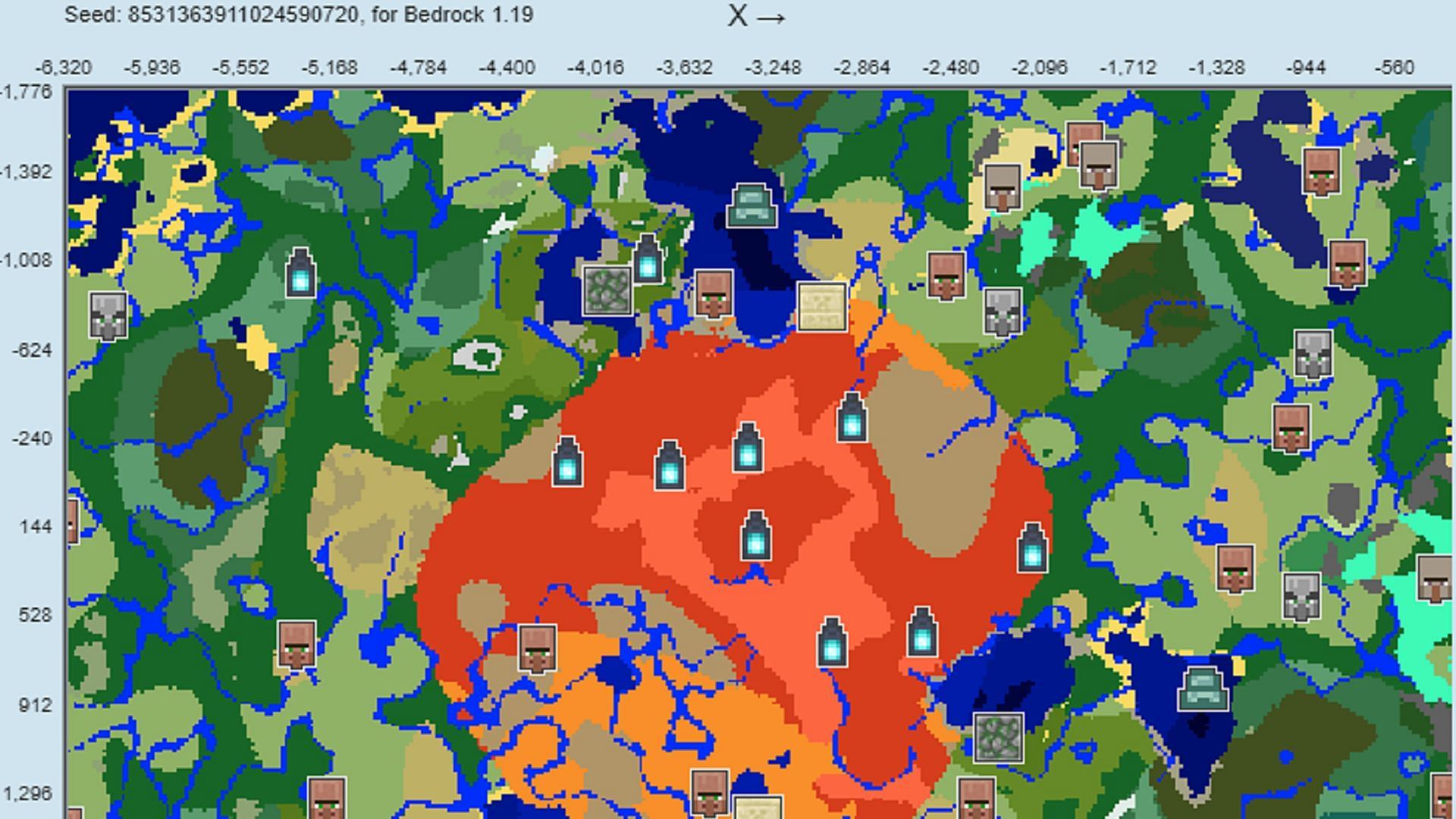 These badlands contain an ancient darkness (Image via Chunkbase)