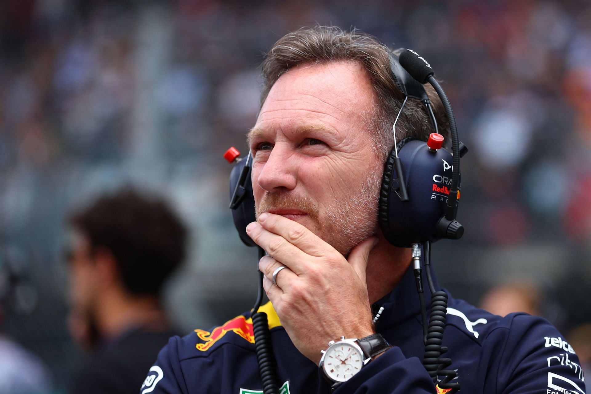 Red Bull Racing Team Principal Christian Horner looks on from the grid during the F1 Grand Prix of Austria. (Photo by Bryn Lennon/Getty Images)