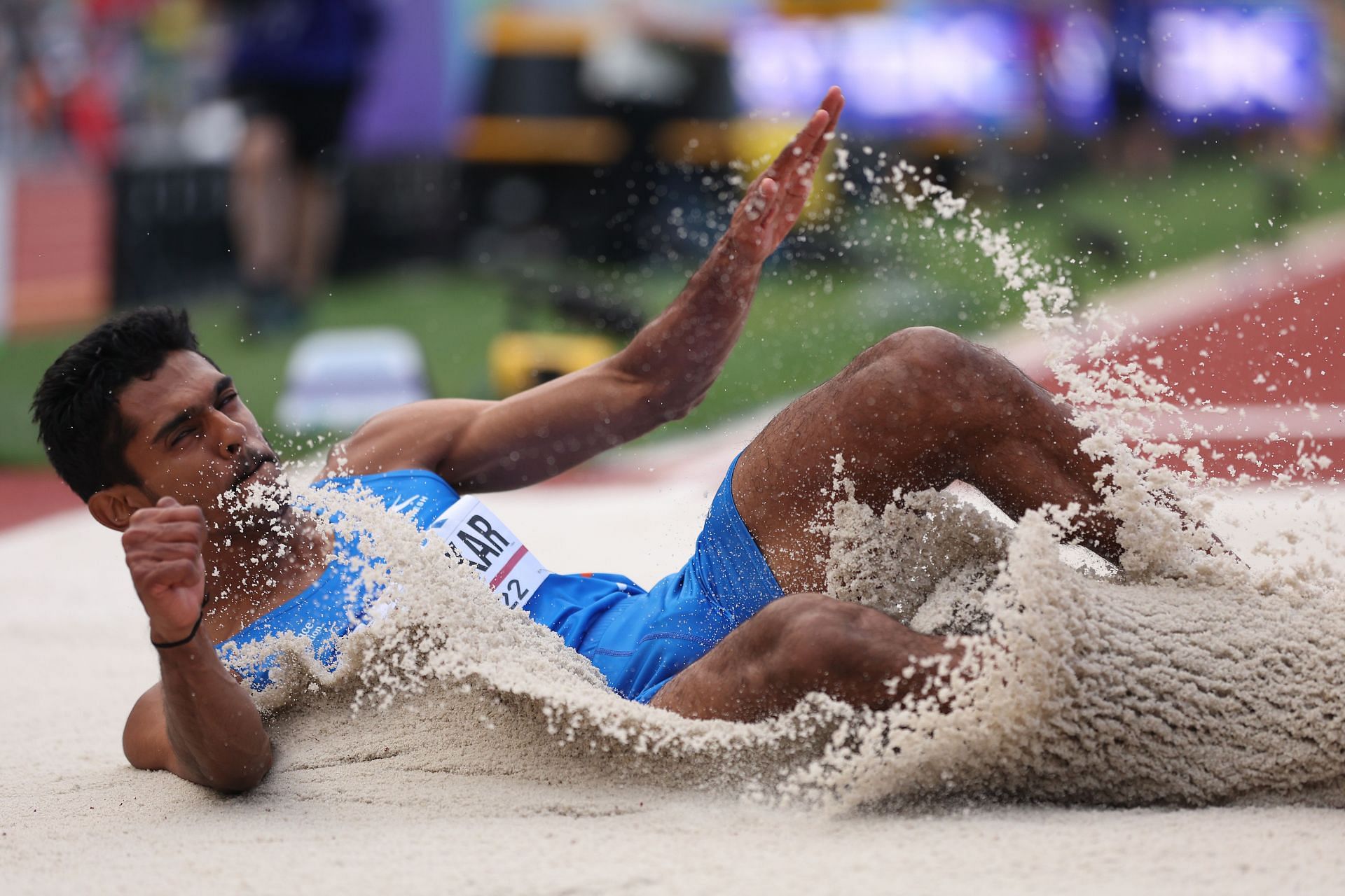 Murali Sreeshankar in action at the 2022 World Athletics Championships