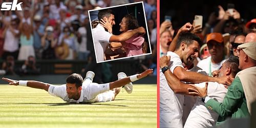 Novak Djokovic celebrated with a rather unique pose after winning the 2022 Wimbledon title