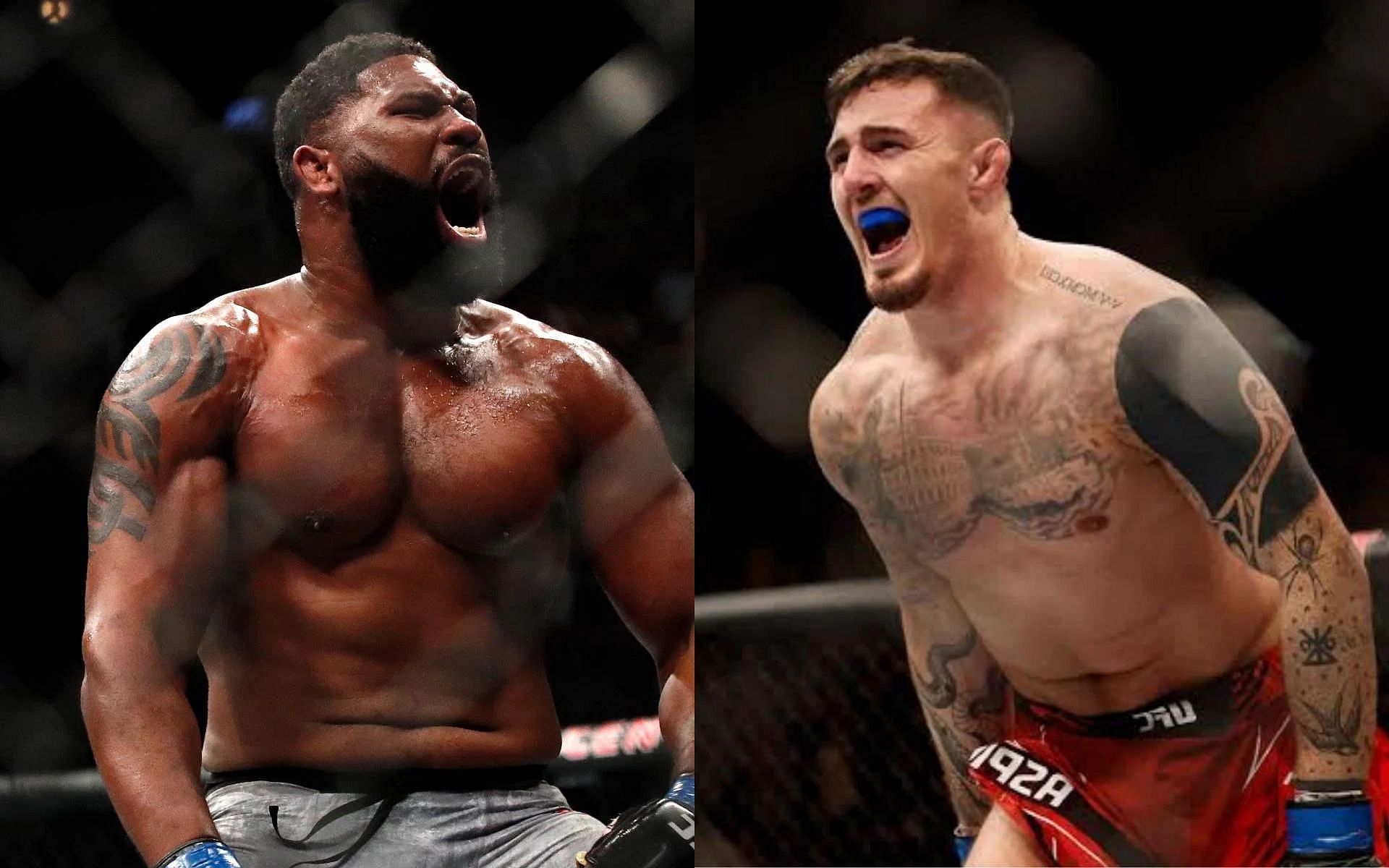 UFC heavyweights Curtis Blaydes (left) and Tom Aspinall (right)