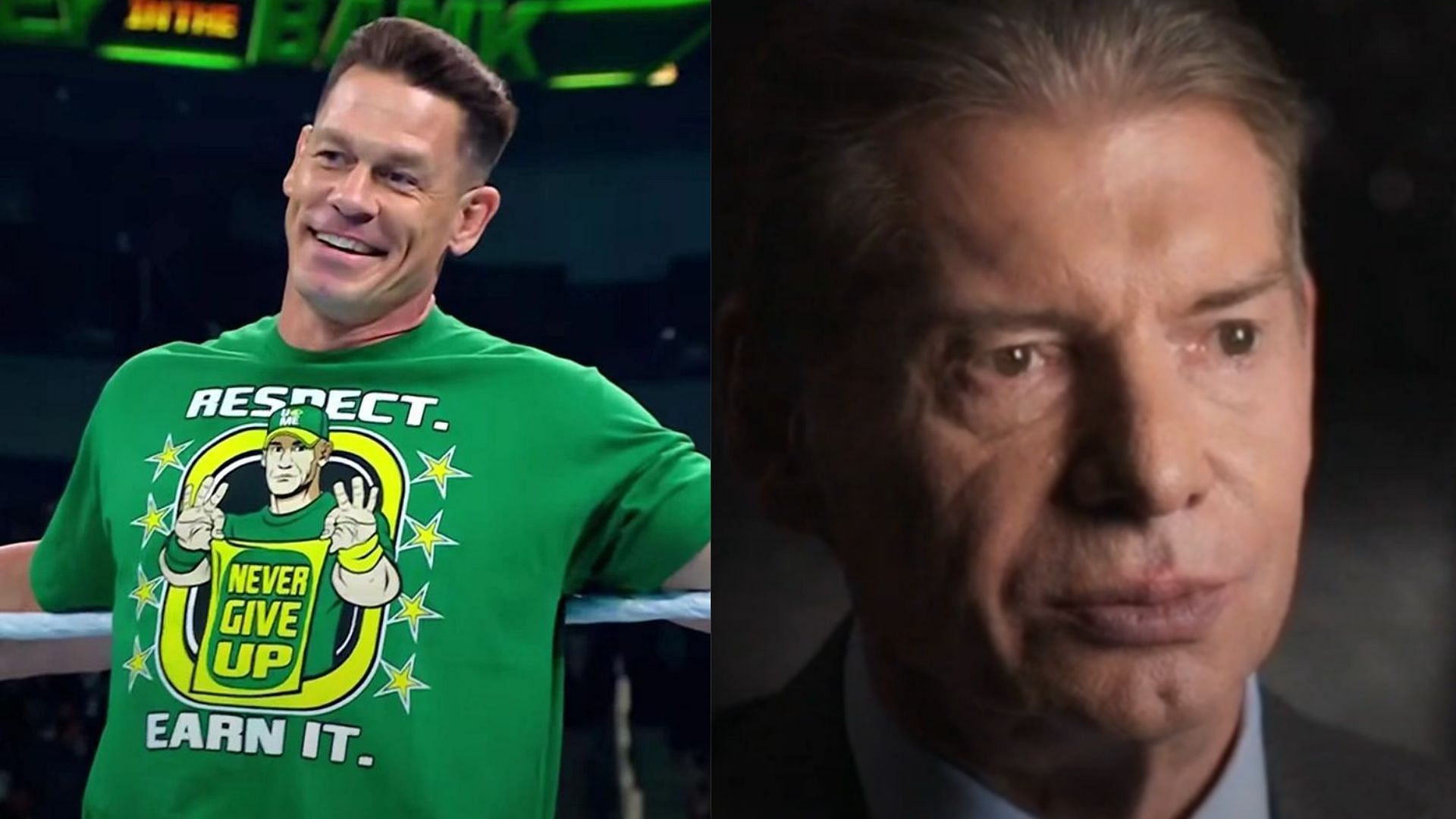 John Cena (left); Vince McMahon (right)
