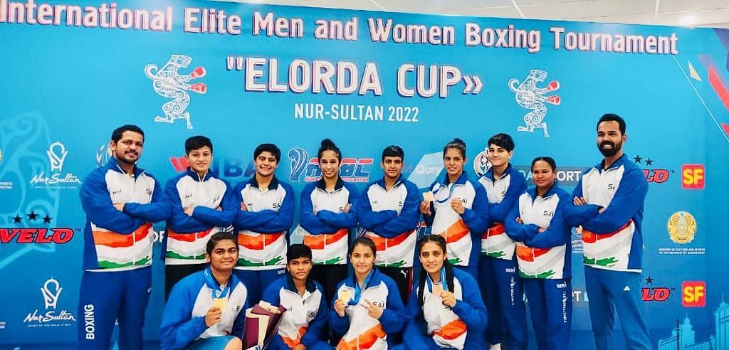 The Indian boxing contingent at the Elorda Cup. (PC: SAI Media)
