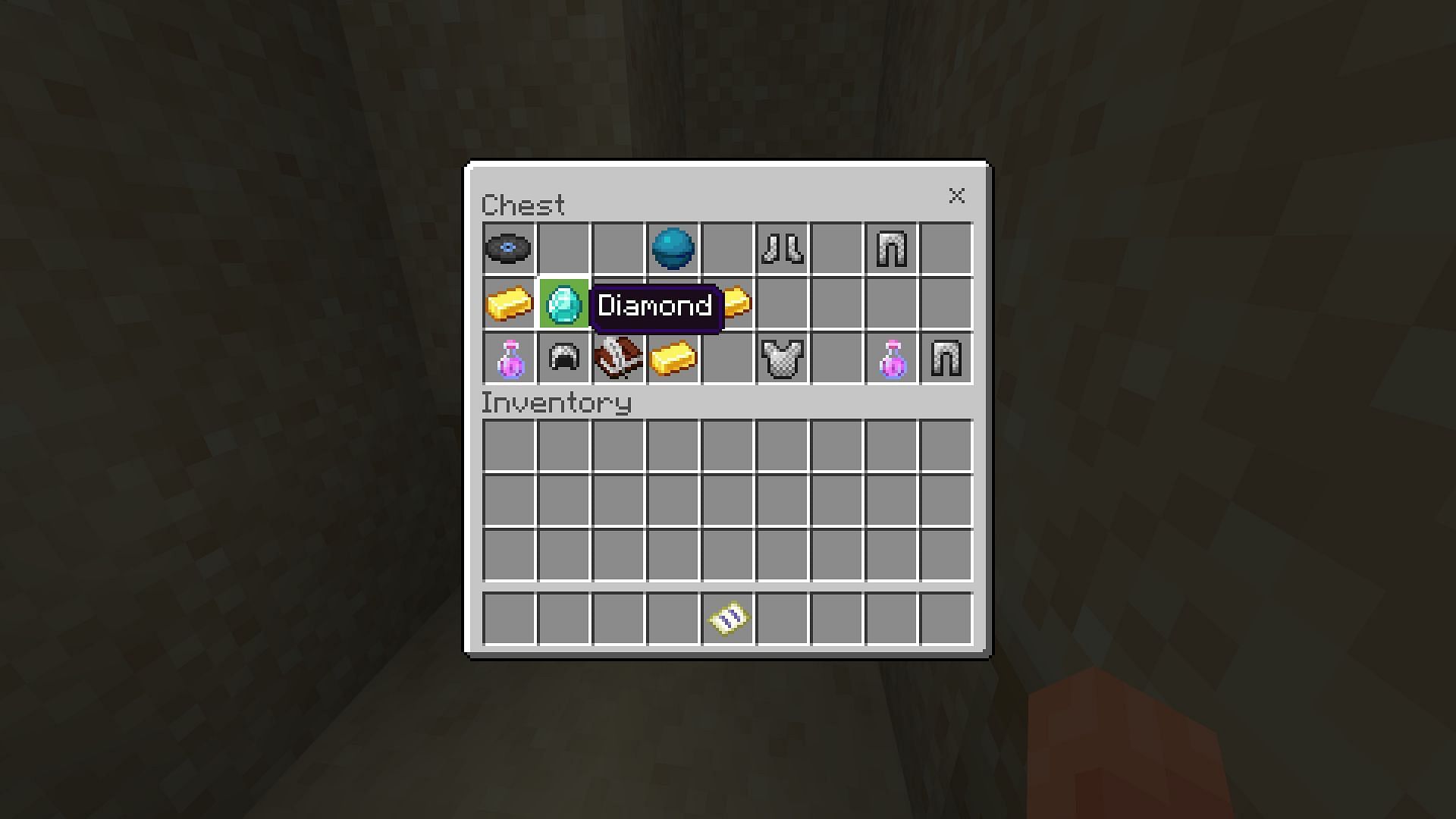 Buried treasure chest containing a diamond (Image via Minecraft 1.19)