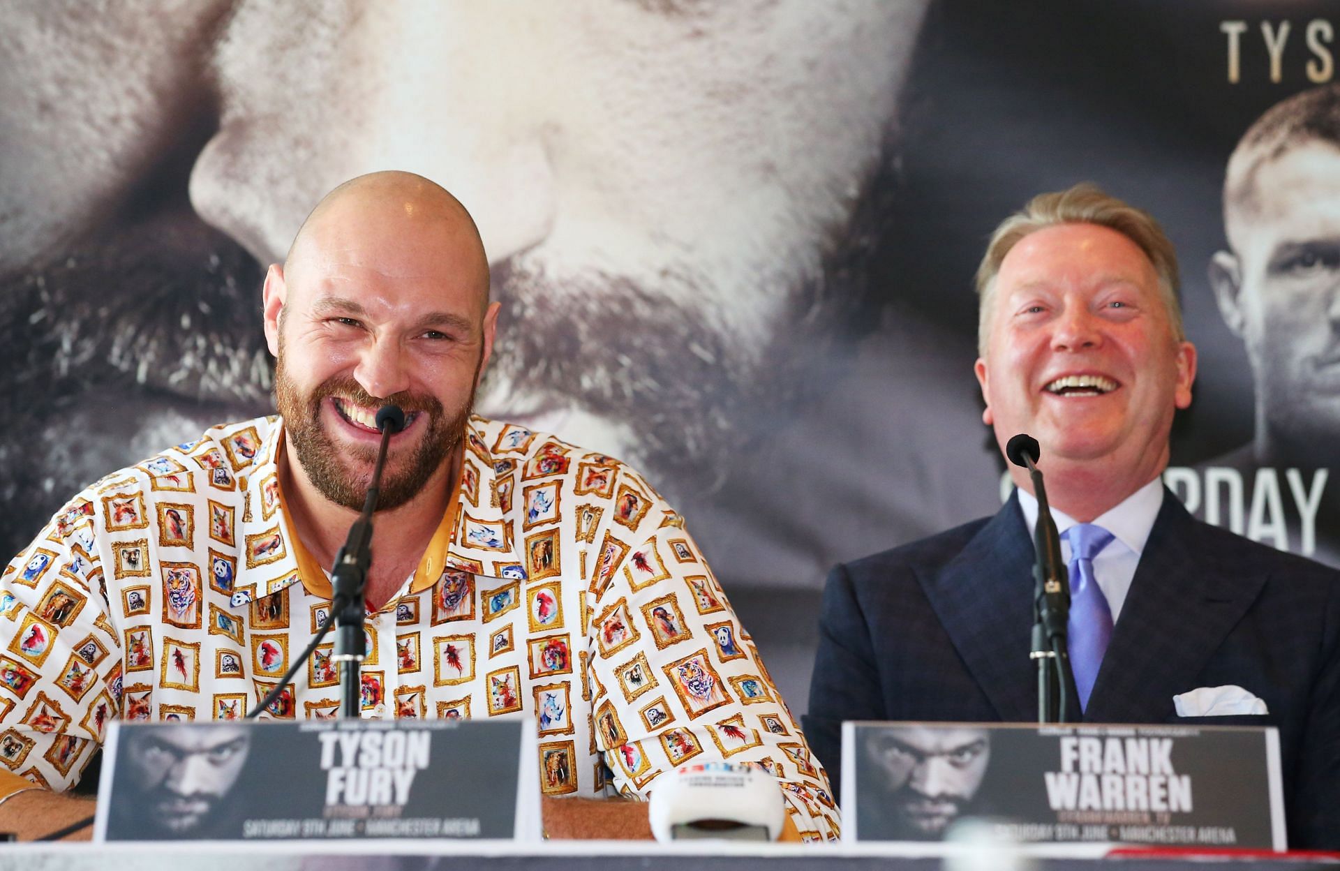Tyson Fury and Frank Warren during a Press Conference
