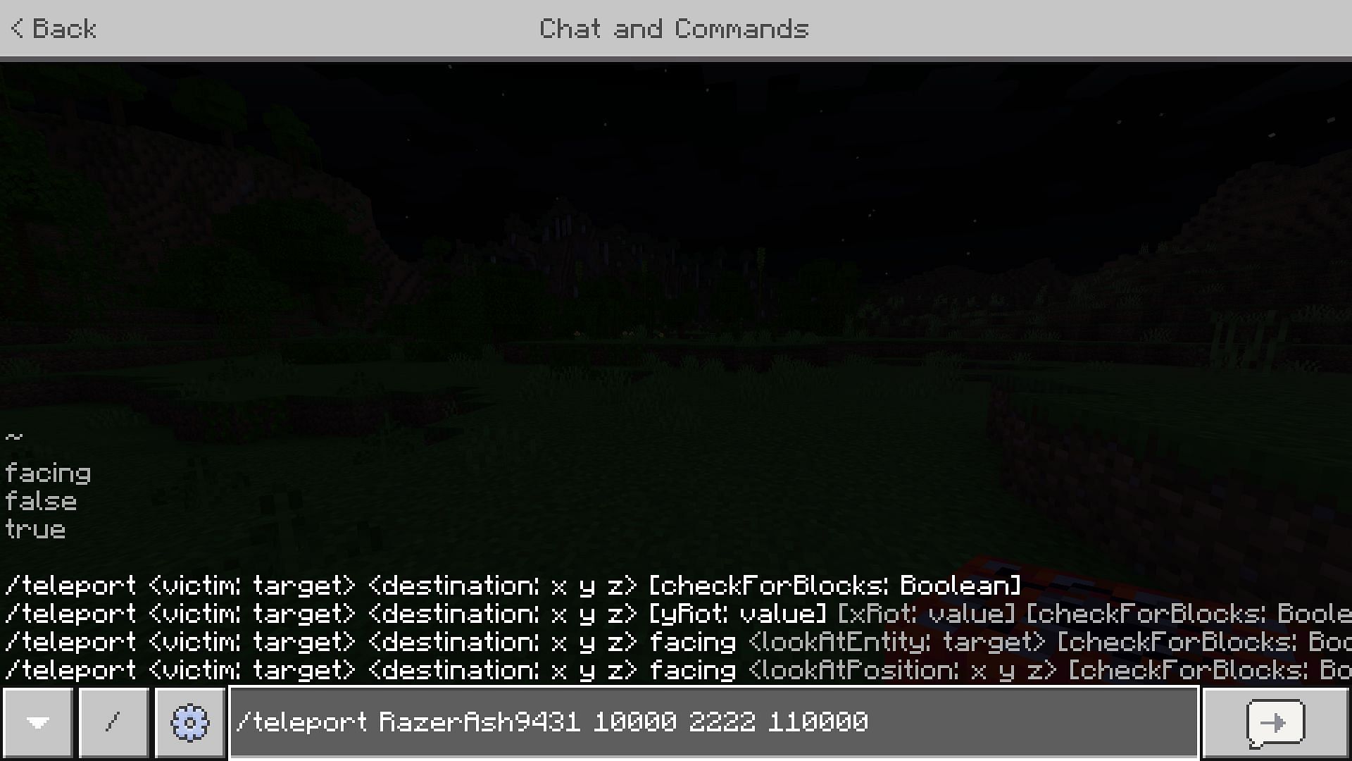 Teleport command (Image via Minecraft 1.19 update)
