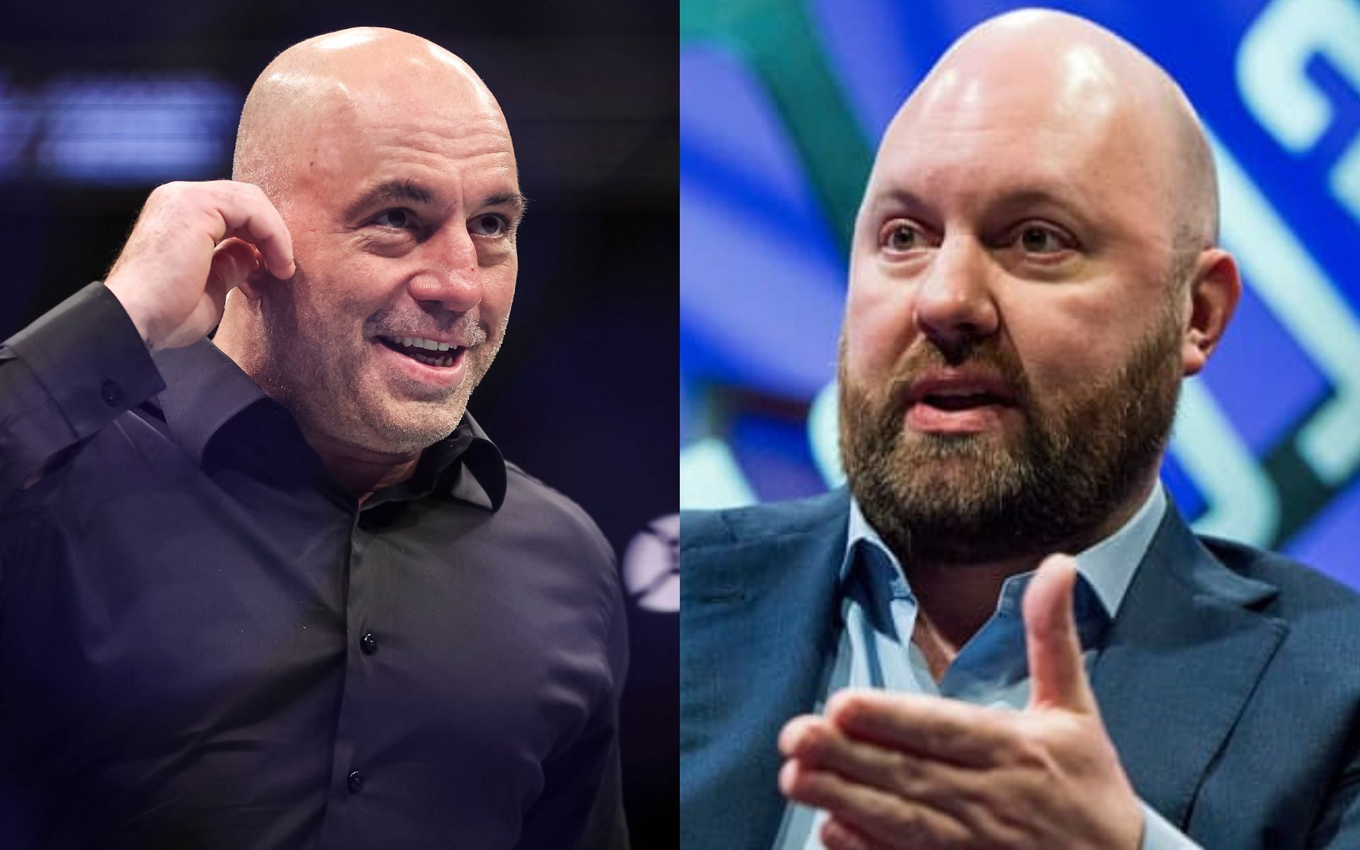 Joe Rogan (left), Marc Andreessen (right) [Image courtesy of cnbc.com]