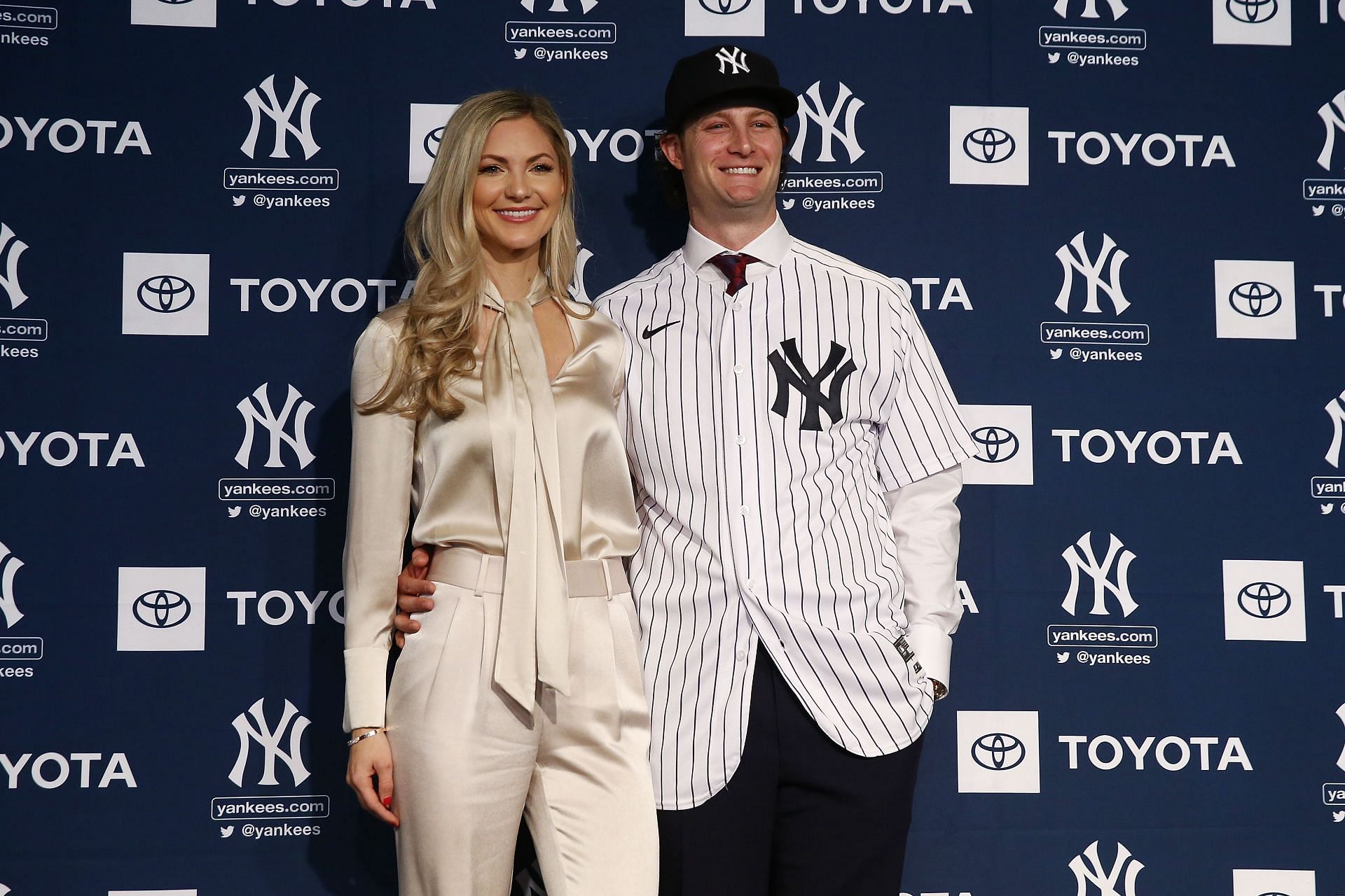New York Yankees starting pitcher Gerrit Cole and his wife Amy