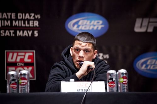 Nate Diaz at a UFC on Fox Press Conference