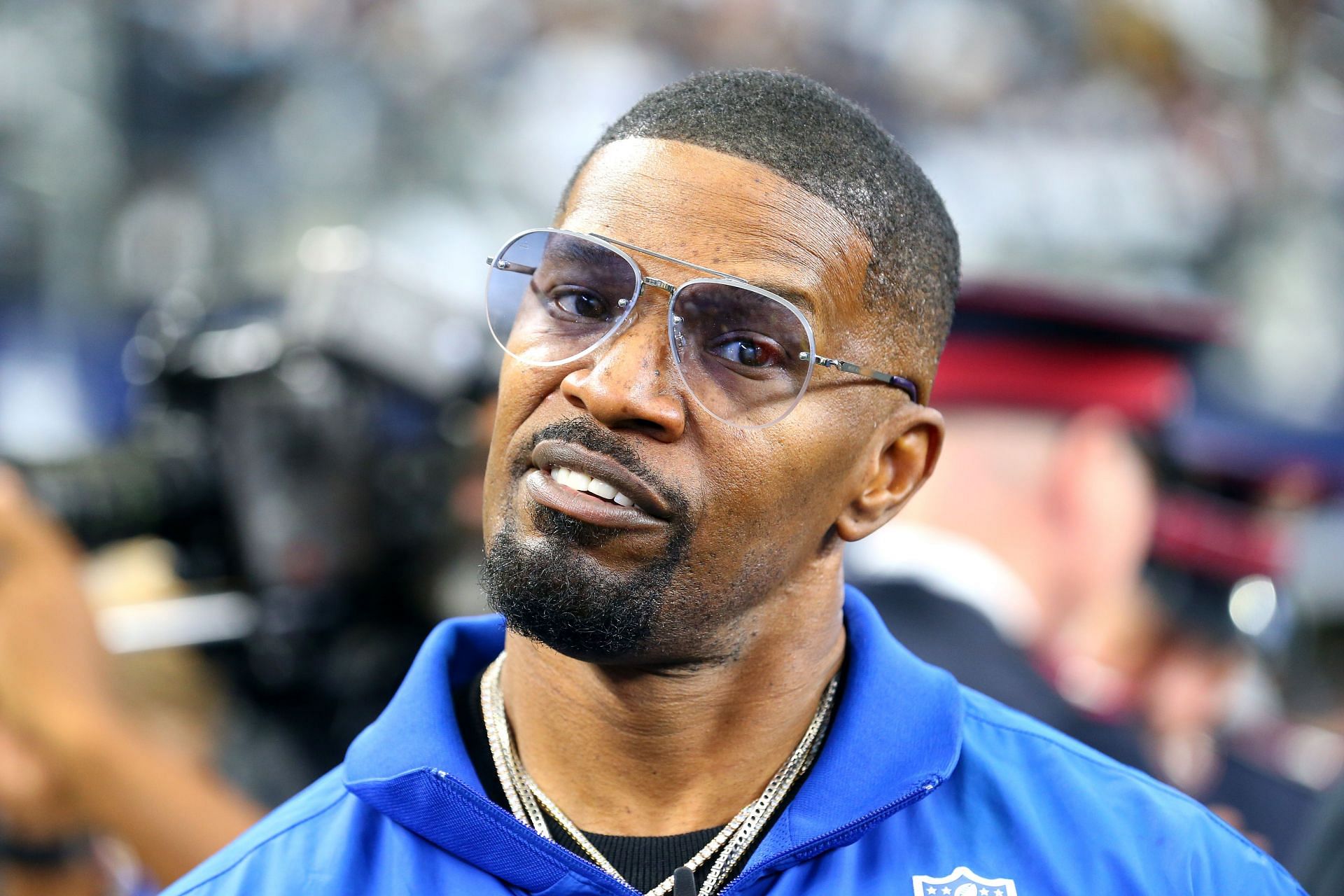 Jamie Foxx during a Las Vegas Raiders v Dallas Cowboys game