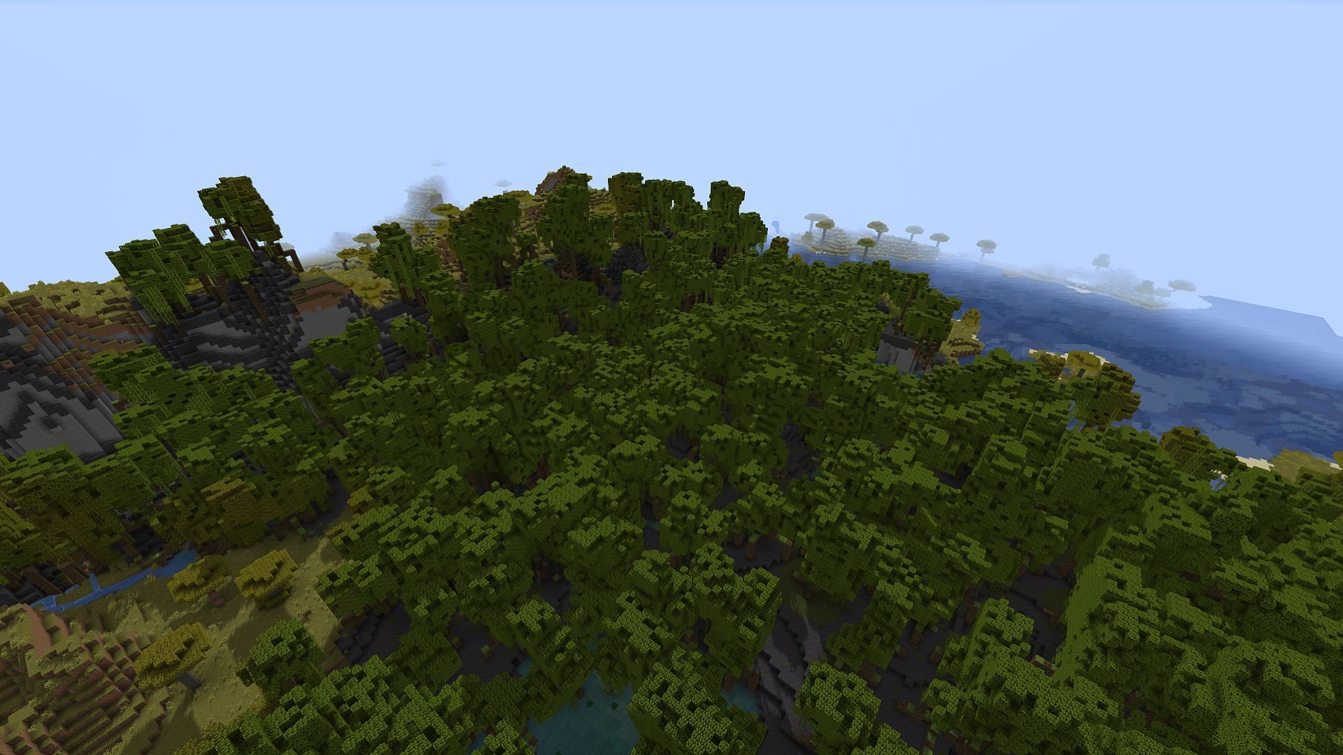 The start of the massive mangrove swamp south of spawn (Image via Minecraft)