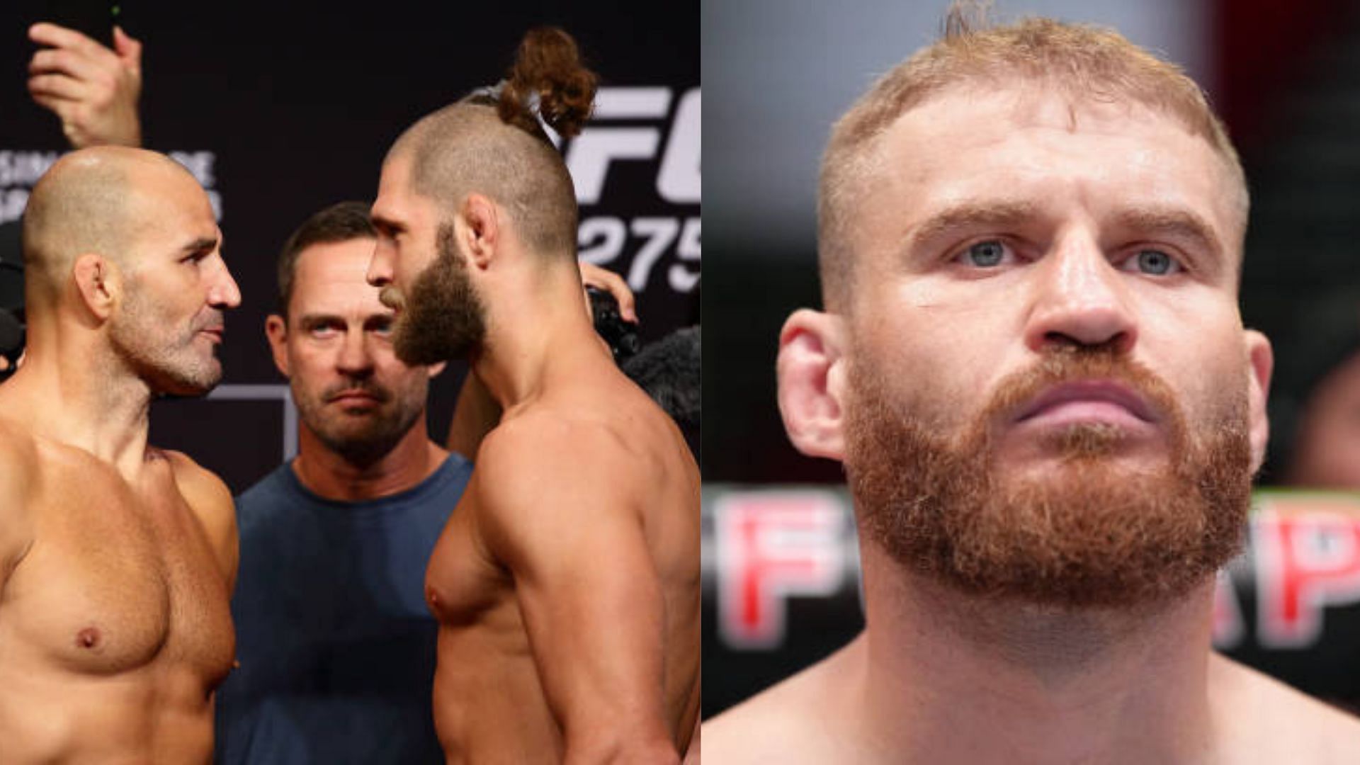 Jiri Prochazka and Glover Teixeira (L) will square off once again; Jan Blachowicz (R) will have to wait for a title shot