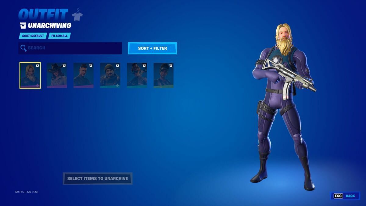 Archiving removes skins from the main locker (Image via Epic Games)