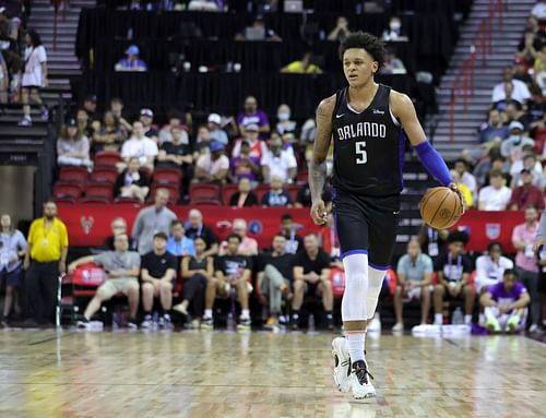 Paolo Banchero during the 2022 NBA Summer League game between the Orlando Magic and Sacramento Kings