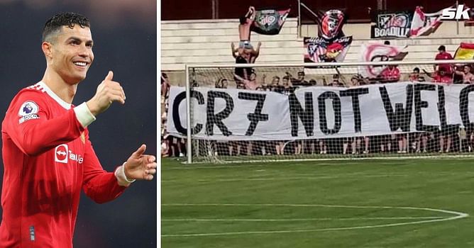 Cristiano Ronaldo hilariously reacts to Atletico Madrid fans’ banner that read ‘CR7 not welcome’ amid transfer rumors