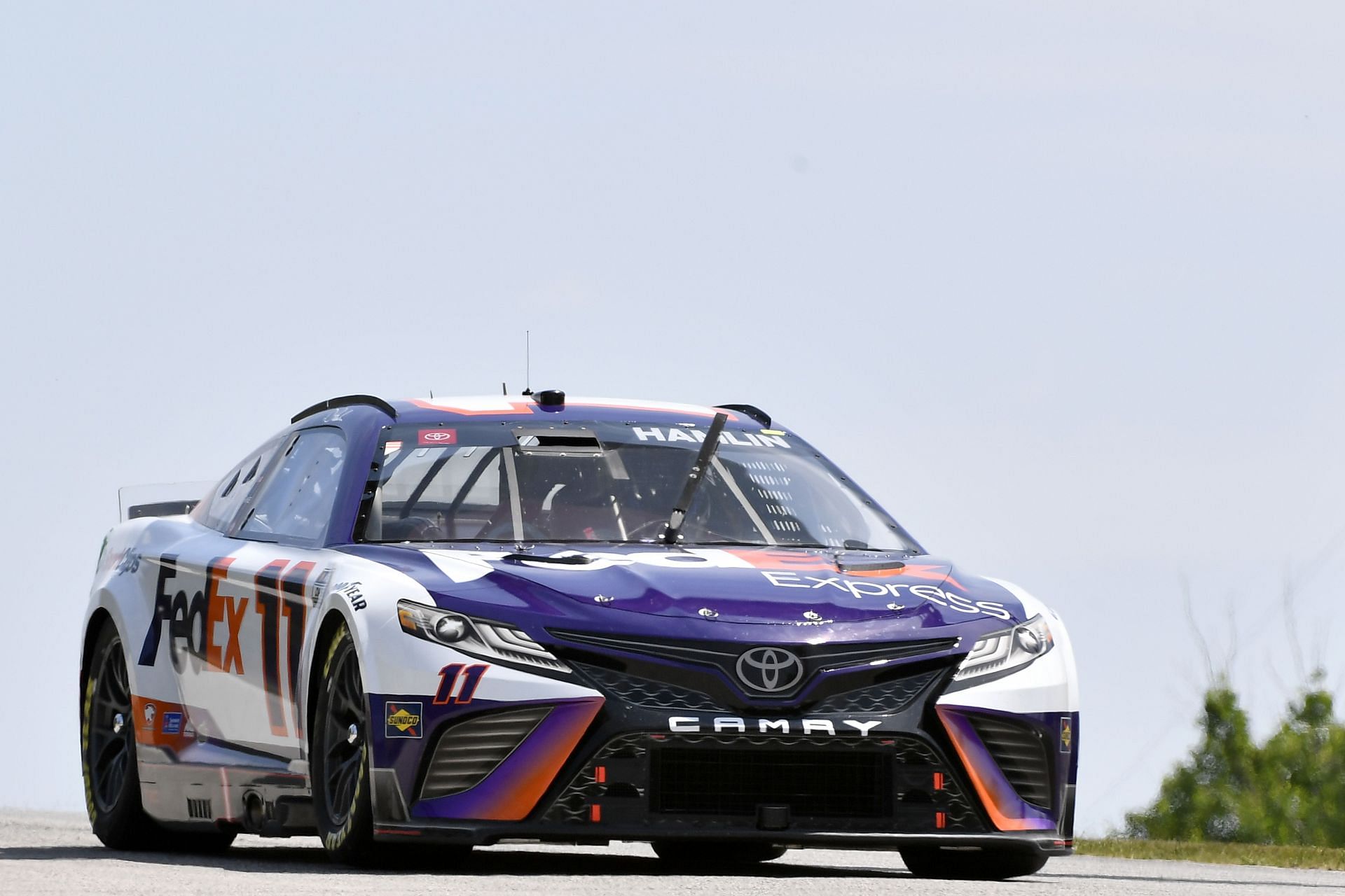Denny Hamlin drives during qualifying for the 2022 NASCAR Cup Series Kwik Trip 250 at Road America in Elkhart Lake, Wisconsin (Photo by Logan Riely/Getty Images)