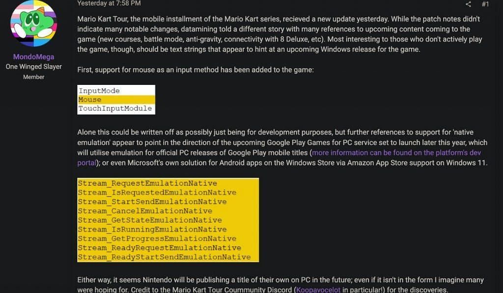Mario Kart Tour dataminers think the racing game is coming to PC