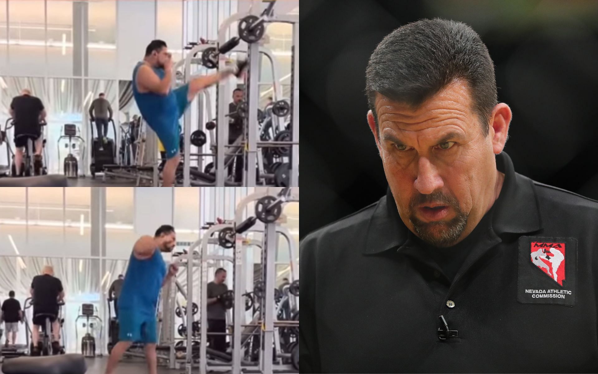 Man shadowboxing (L) and John McCarthy (R) [Images courtesy of  Weighing In Xtra YouTube channel and Getty)