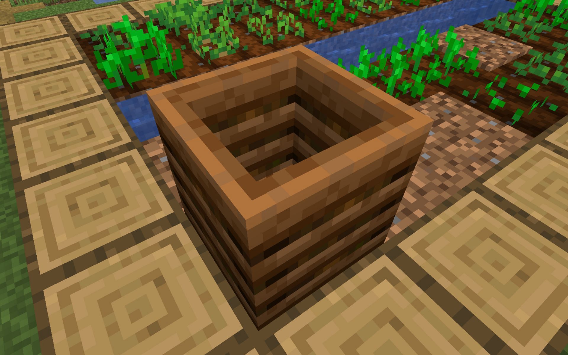 Composter block in a villager farm (Image via Minecraft 1.19 update)