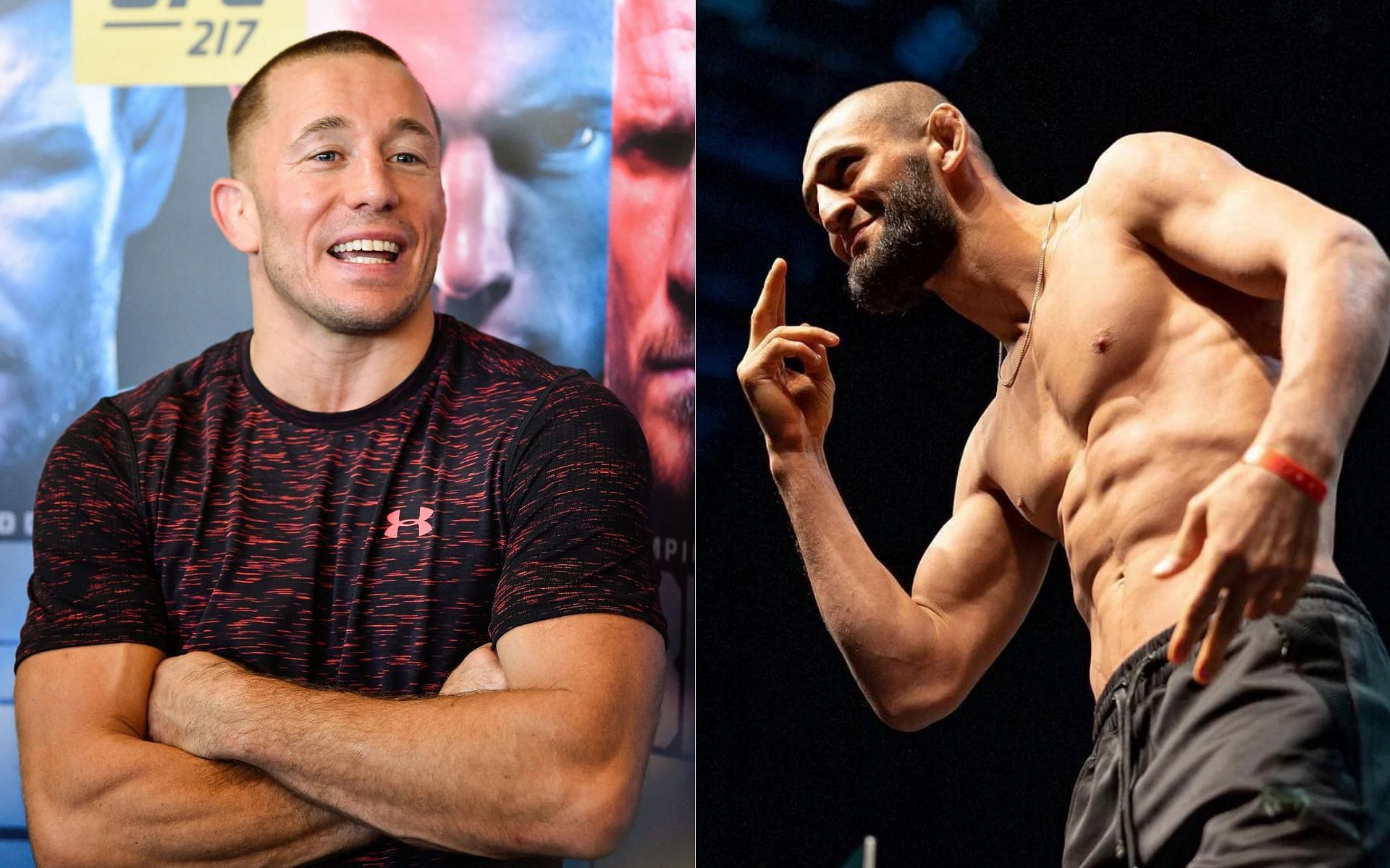 Georges St-Pierre (left) and Khamzat Chimaev (right)