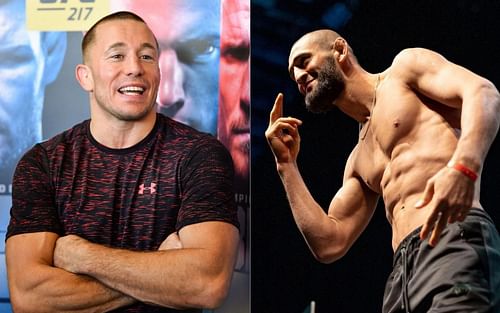 Georges St-Pierre (left) and Khamzat Chimaev (right)