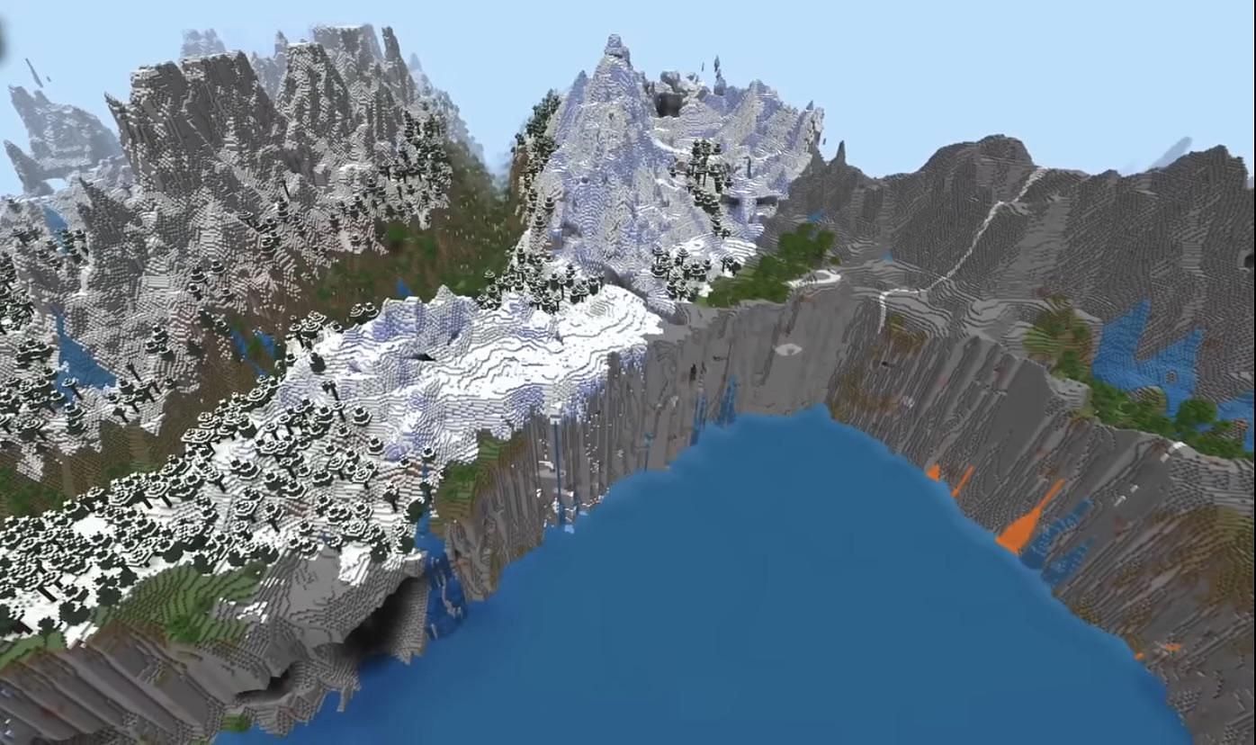 Battle for the mountain in this Minecraft seed (Image via u/Original-Ad59/Reddit)