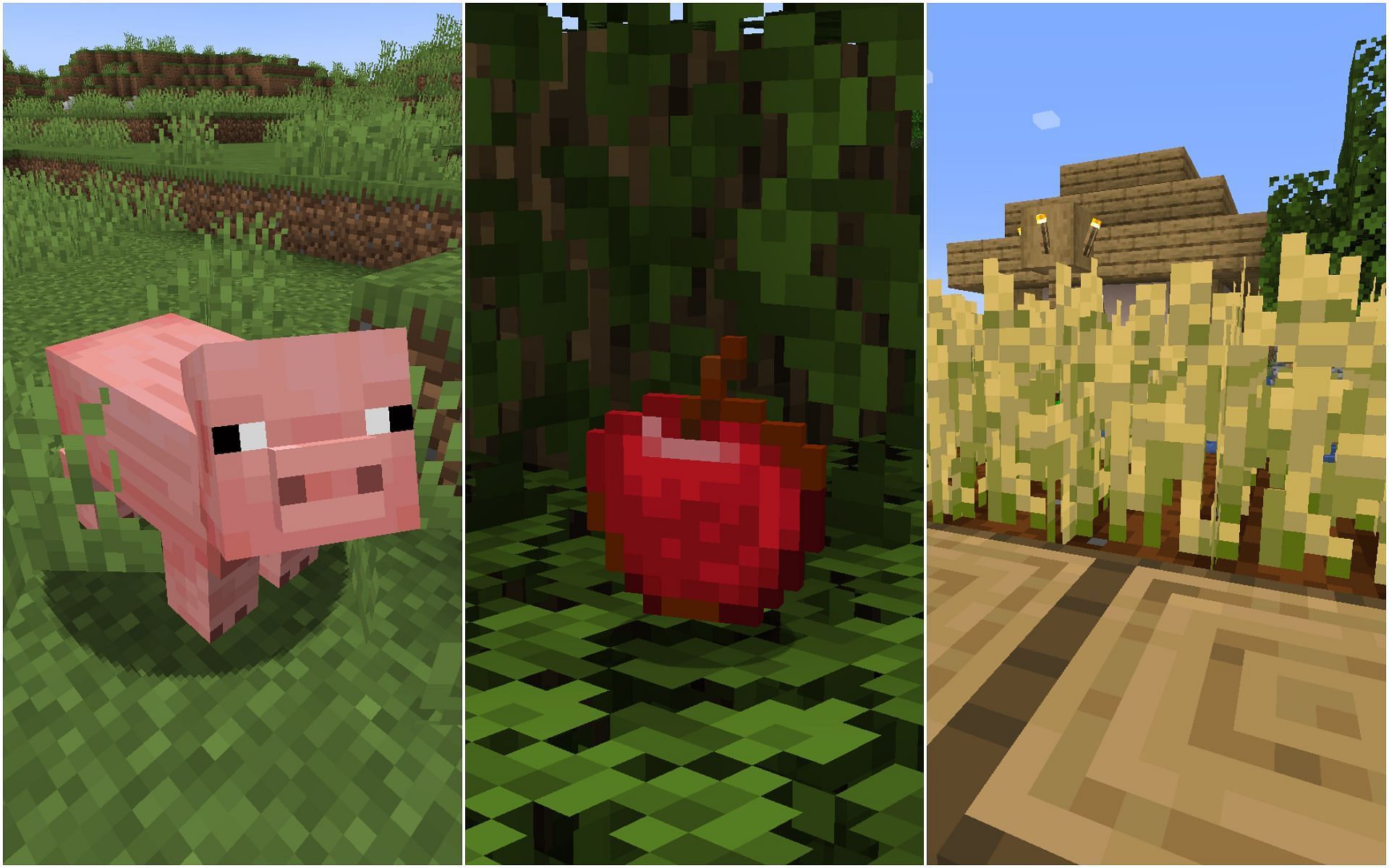 Some of the best food sources in the game (Image via Minecraft 1.19)