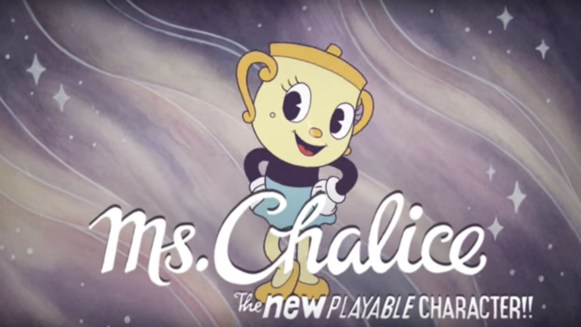 Official artwork for the new playable character, Ms. Chalice (Image via Studio MDHR)