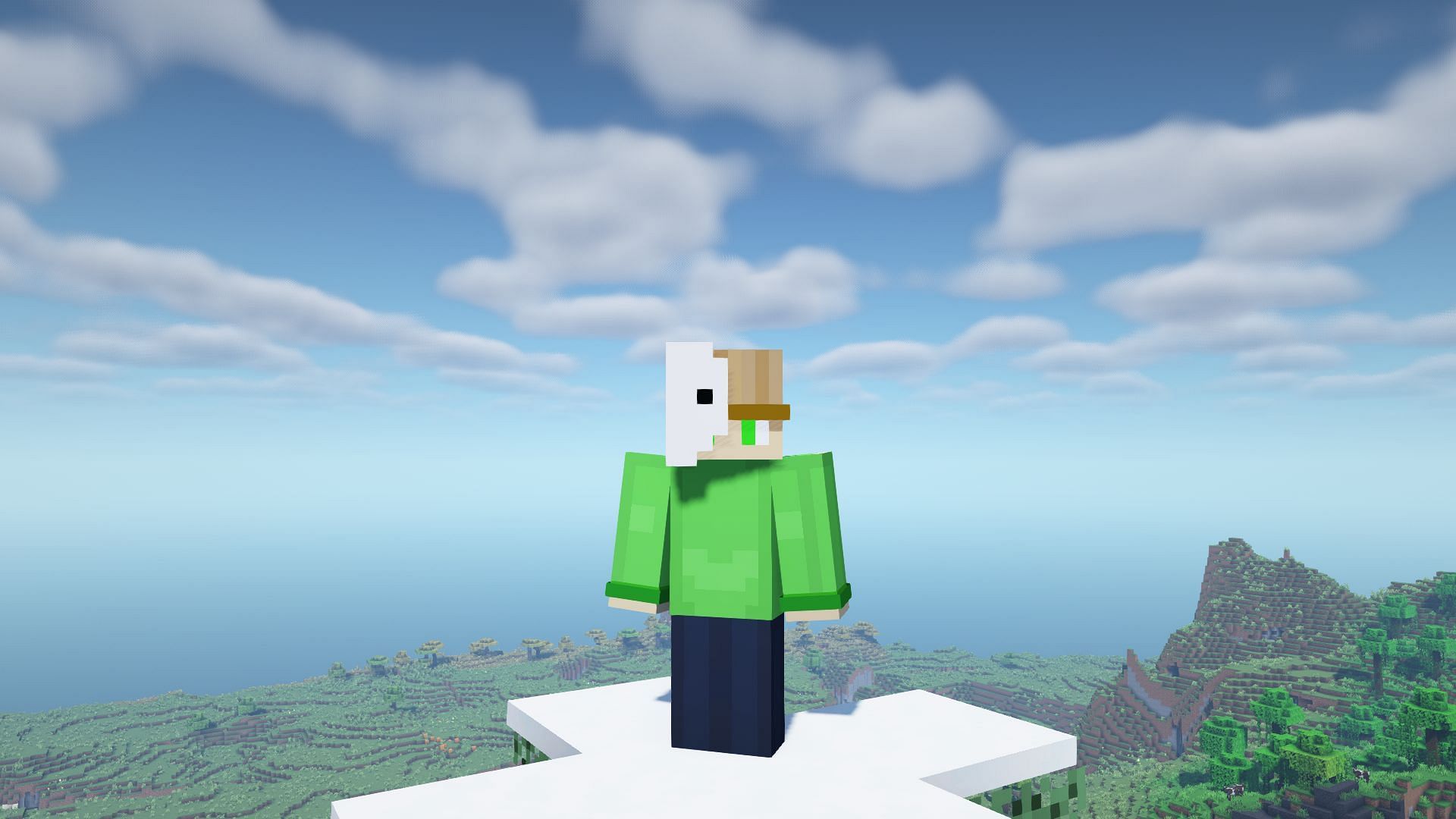 The Dream&#039;s mask skin (Image via Minecraft)