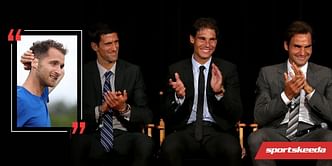 "To win a major tournament, you always had to beat Federer in the quarterfinals, Nadal in the semifinals and Djokovic in the final; they ran into three aliens, simply" - Constant Lestienne