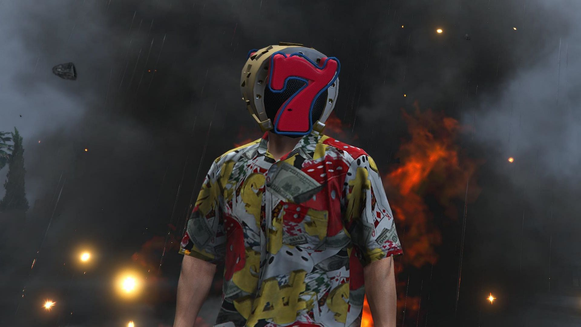 Explosions won&#039;t do anything to you at this point (Image via Rockstar Games)