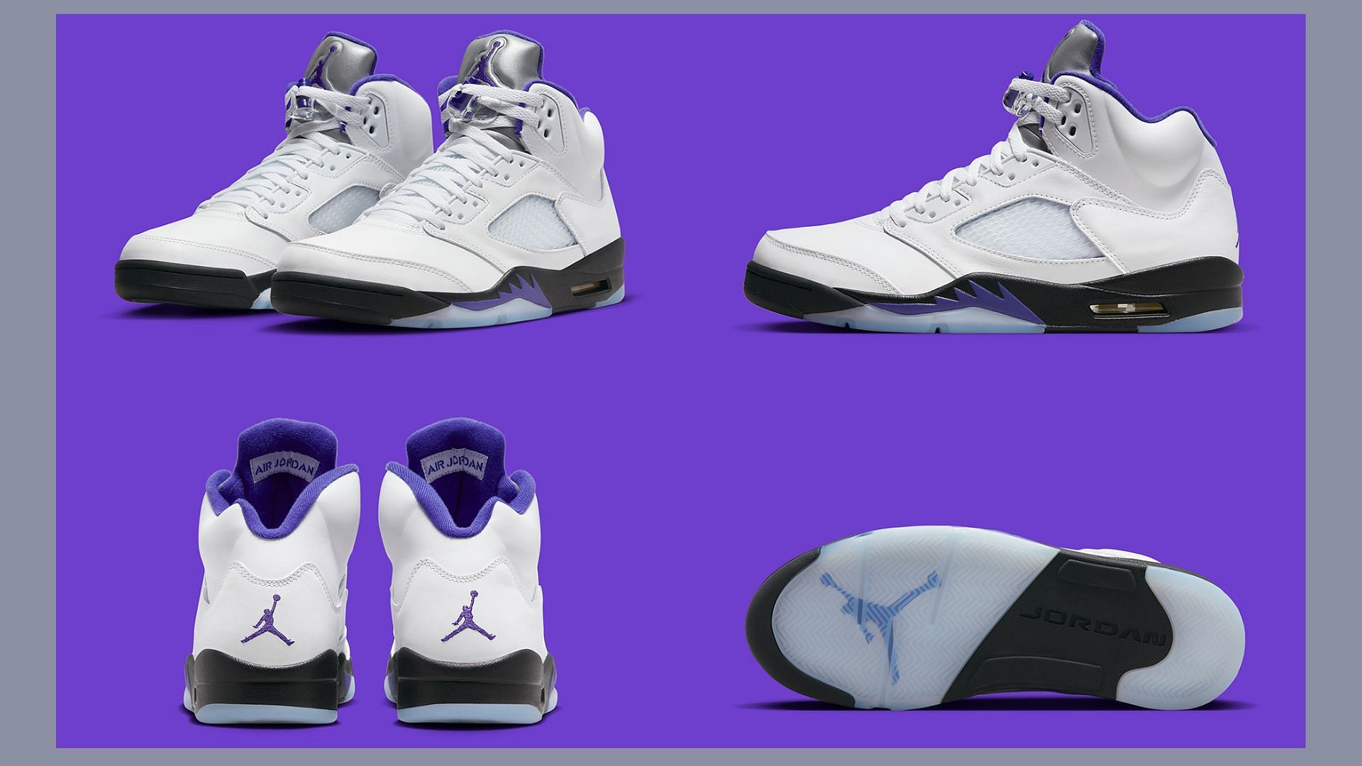 Take a detailed look at the impending AJ 5 Concord sneakers (Image via Sportskeeda)
