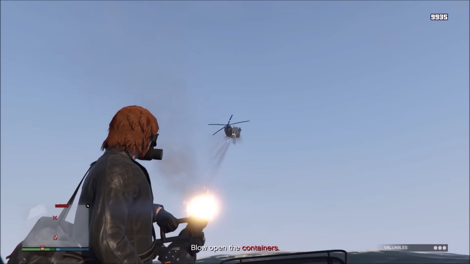Hitting repeatedly spawning enemy helicopters with deadly accuracy (Image via YouTube/TheProfessional)