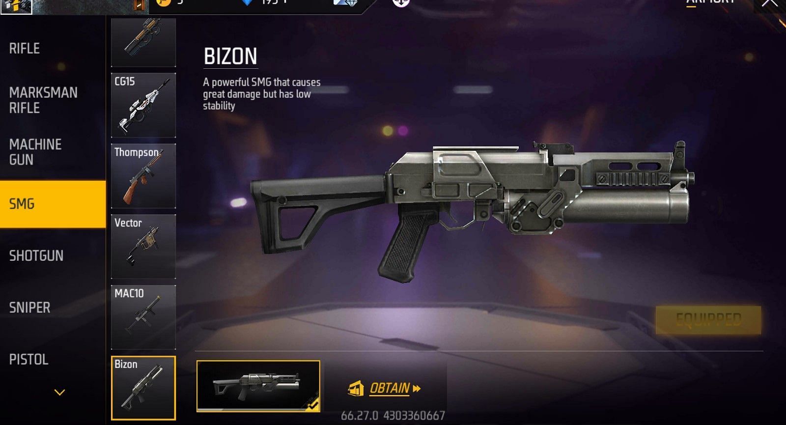 The new firearm falls under the SMG category (Image via Garena)