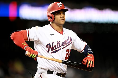 Juan Soto at bat, Los Angeles Dodgers v Washington Nationals