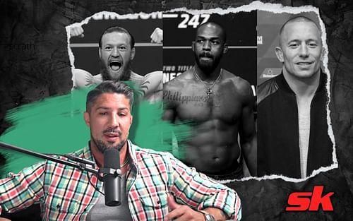 Brendan Schaub (front); Conor McGregor (L); Jon Jones (M); Georges st. Pierre (R) [ Image credits: Youtube/ThiccBoy ]