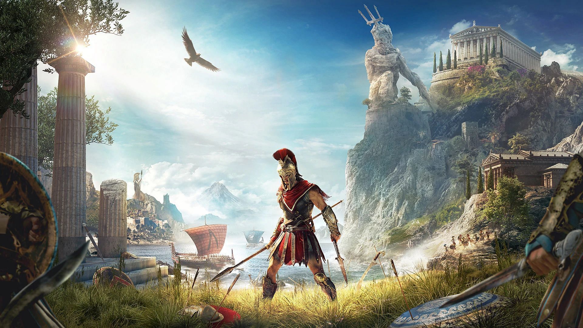 Follow the journey of the mercenary Spartan warrior Alexios in Assasin&#039;s Creed: Odyssey (Image via Ubisoft)