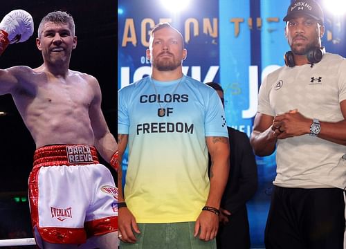 Liam Smith (left), Oleksandr Usyk (center), Anthony Joshua (right)