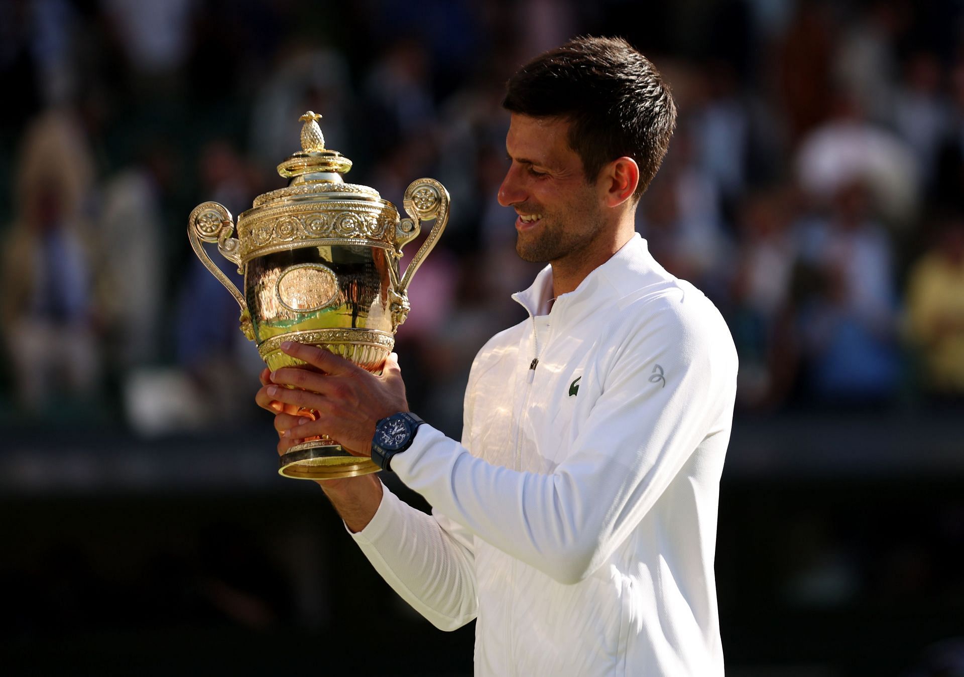 Novak Djokovic after winning his seventh title at Wimbledon