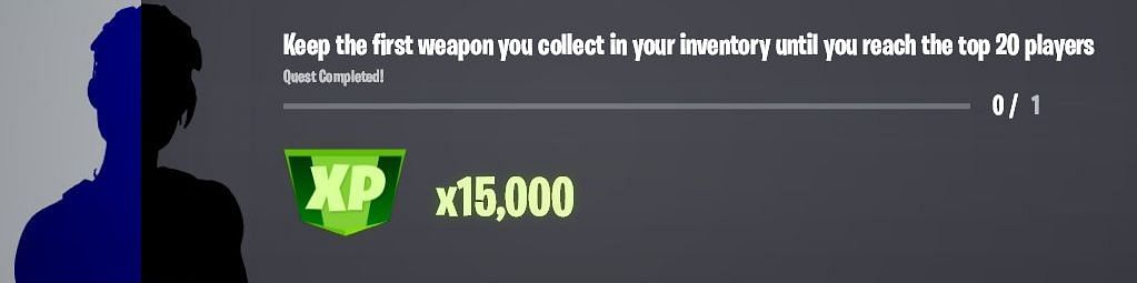 Stash the first weapon safely to earn 15,000 XP (Image via iFireMonkey/Twitter)