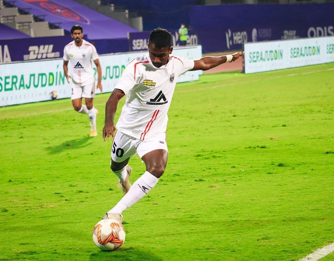 Britto PM in action for NorthEast United FC in ISL 2020-21. (Image Courtesy: Britto PM/Instagram)