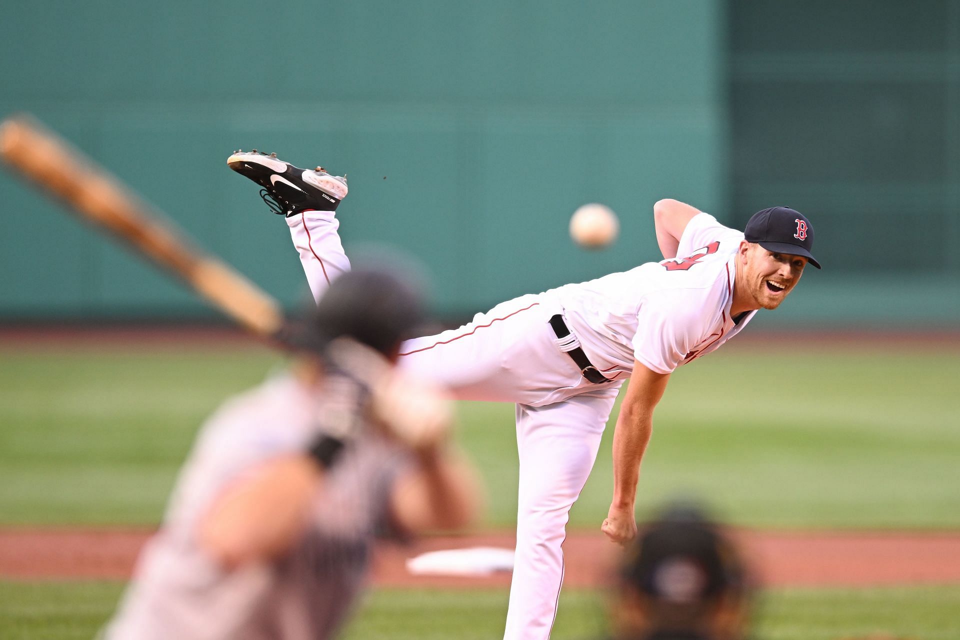 Nick Pivetta pitches during a New York Yankees v Boston Red Sox game at Fenway Park.