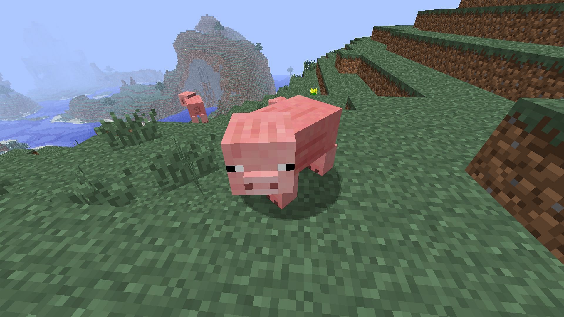 Pigs were the first passive mob added to Minecraft (Image via Mojang)