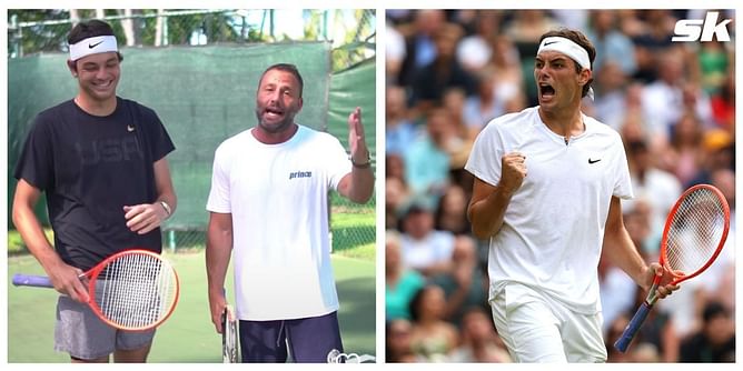 Watch: Taylor Fritz trains for the first time since Wimbledon loss to Rafael Nadal alongside entrepreneur David Grutman