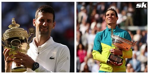 Novak Djokovic (left) and Rafael Nadal are two of eight multi-surface winners this year