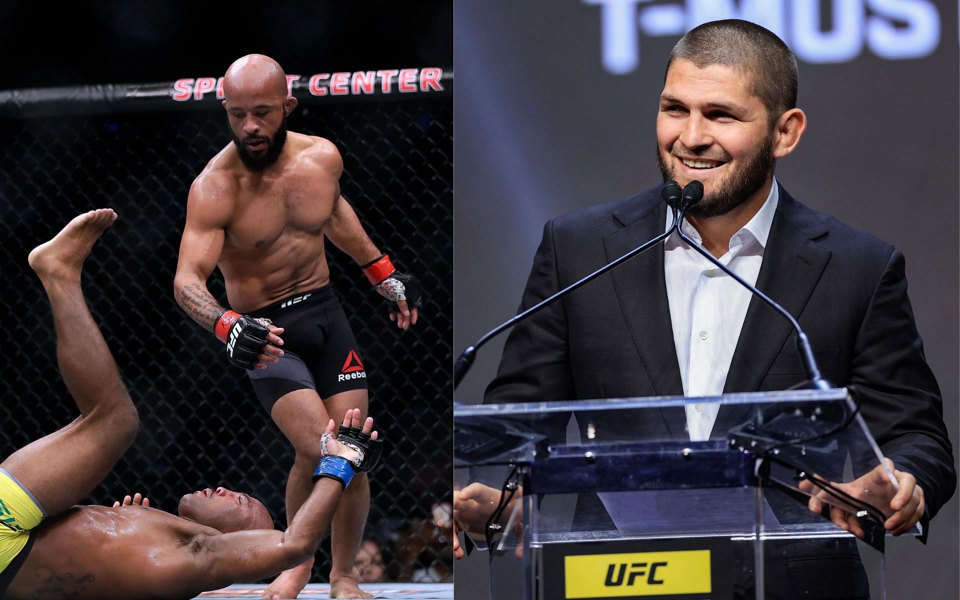 Demetrious Johnson (left) and Khabib Nurmagomedov (right)