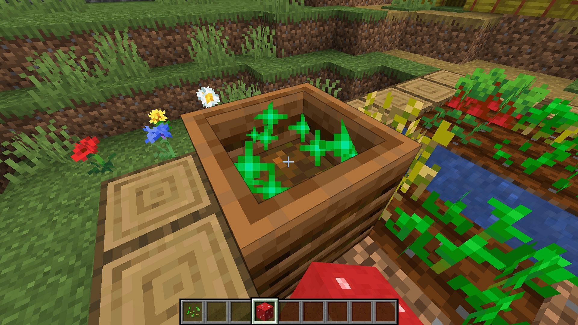 The mushroom blocks can be used to increase the composter block layer (Image via Minecraft 1.19)