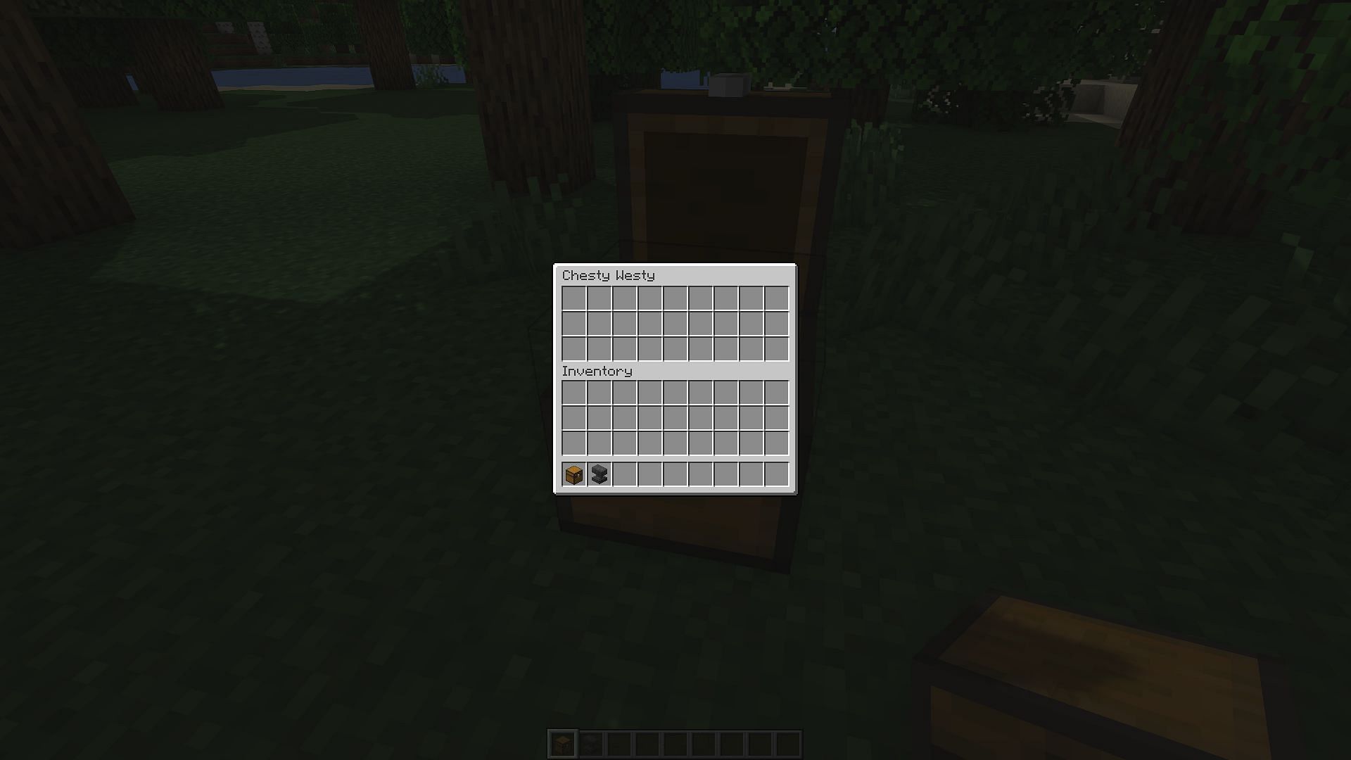 The name of a chest appearing in its UI (Image via Minecraft)