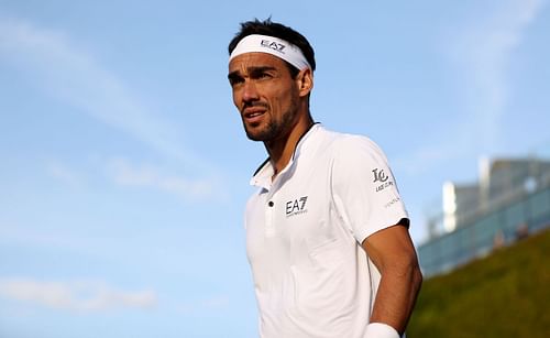 Fabio Fognini celebrated a milestone win on Tuesday.