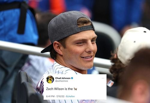 NFL players to news of Zach Wilson dating mom's friend | Image Credit: Chad Johnson/Twitter